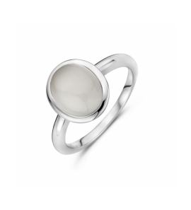 Zilver ring donkergrijs maansteen - 3230525