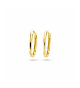 Goud klapoorringen paperclip 14x1.5 mm - 577