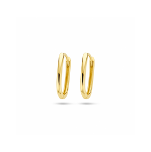 Goud klapoorringen paperclip 14x1.5 mm - 577