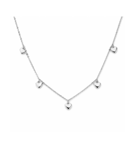Zilver collier hartjes 36 + 4 cm - 3230627
