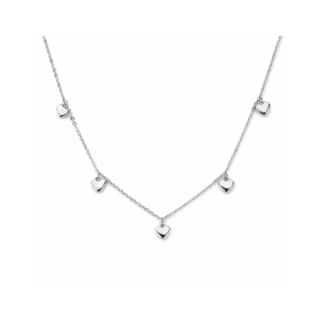 Zilver collier hartjes 36 + 4 cm - 3230627