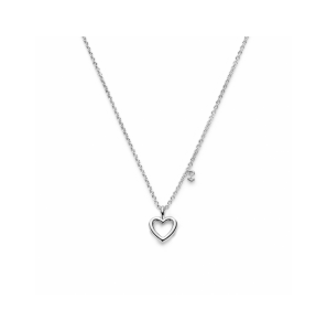 Zilver collier hart en diamant 0.015ct j p1 42+3 cm - 3230604
