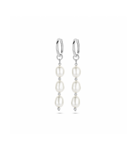 Zilver oorringen parel - 3230566
