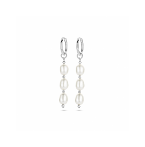 Zilver oorringen parel - 3230566