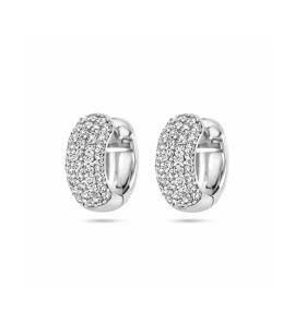 Zilver klapoorringen zirkonia 15.5x6.5 mm - 3230598