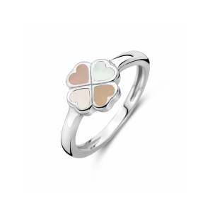 Zilver ring bloem parelmoer mt. 13 - 3230618