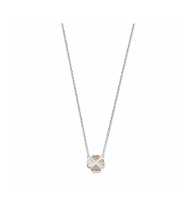 Zilver collier bloem parelmoer 36 + 4 cm - 3230626