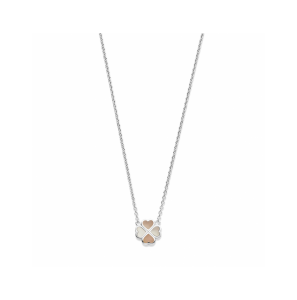 Zilver collier bloem parelmoer 36 + 4 cm - 3230626
