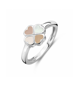 Zilver ring bloem parelmoer mt. 15½ - 3230624