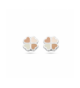 Zilver oorknoppen bloem parelmoer - 3230632