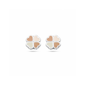 Zilver oorknoppen bloem parelmoer - 3230632