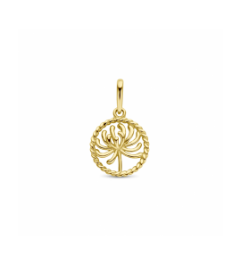 Goud hanger met geboortebloem 10 mm Chrysant (November) - 1359