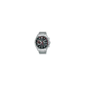 Lorus heren chrono SS bracelet rood 100 m wr - 3230376