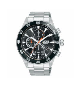 Lorus heren chrono SS bracelet zwart 100 m wr - 3230377
