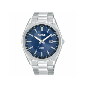 Lorus Heren solar staal bracelet blauw 100m wr - 3230900