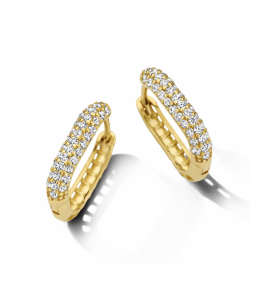 Goud klapoorringen zirkonia 14.5x3 mm - 3230589