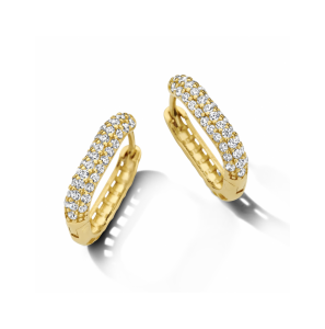 Goud klapoorringen zirkonia 14.5x3 mm - 3230589