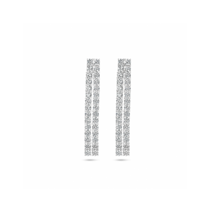 Zilver oorhangers zirkonia 60x7 mm - 3230635