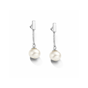 Zilver oorhangers parel - 3230564
