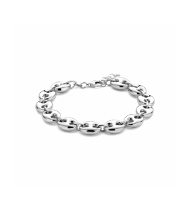 Zilver armband koffieboon 9,5 mm 17 + 2 cm - 3230548