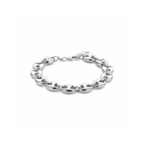 Zilver armband koffieboon 9,5 mm 17 + 2 cm - 3230548