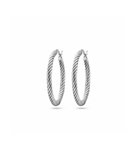 Zilver oorringen gedraaide buis 3,0 mm 30 mm - 3230614