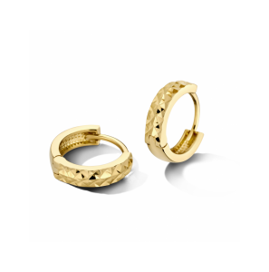 Goud klapoorringen gediamanteerd 12 x 3 mm - 3230559