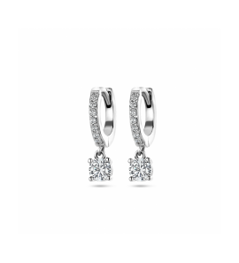 Zilver klapoorringen zirkonia 12x1.8 mm - 3230615