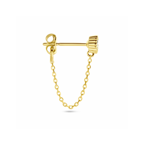 Goud oorknop zirkonia per stuk - 3240792