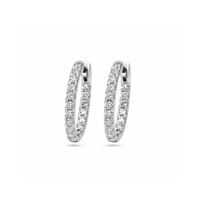 Witgouden klapoorringen lab grown diamant 0.96ct (2x 0.48ct) h si 20 mm - 3250368