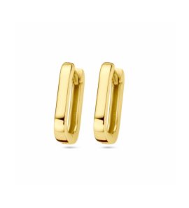 Gouden klapoorringen paperclip - 3242047
