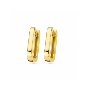 Gouden klapoorringen paperclip - 3242047