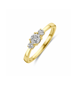 Gouden ring trilogie lab grown diamant 0.46ct h si - 3250373