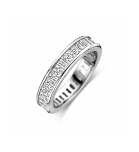 Zilver ring zirkonia vol baguette - 3240138