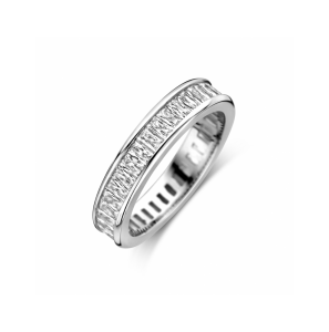 Zilver ring zirkonia vol baguette - 3240138