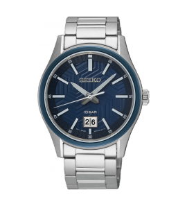 Seiko heren staal bracelet blauw 100m - 3240130