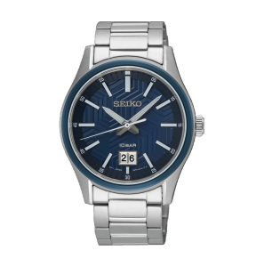 Seiko heren staal bracelet blauw 100m - 3240130