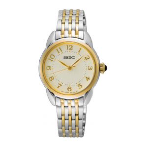 Seiko dames bicolour bracelet wit 50m - 3240116