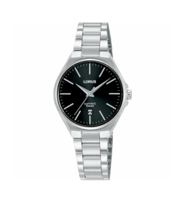 Lorus dames staal bracelet zwart 50m WR - 3240118