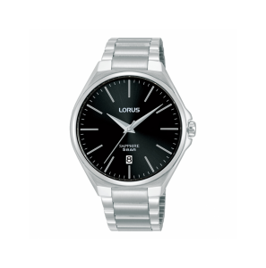 Lorus heren staal bracelet zwart 100m WR - 3240128
