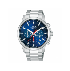 Lorus Heren chronograaf staal bracelet blauw 100m - 3240126