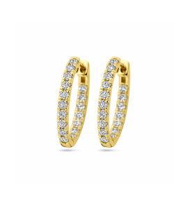 Gouden klapoorringen lab grown diamant 0.96ct (2x 0.48ct) h si 20 mm - 3250363