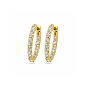 Gouden klapoorringen lab grown diamant 0.96ct (2x 0.48ct) h si 20 mm - 3250363
