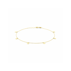 Goud enkelbandje hartjes 24 + 2 cm - 3241541
