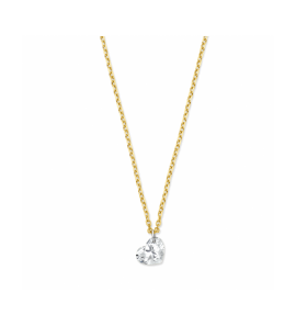 Gouden collier hartje lab grown diamant 40 - 42 - 44 cm 0.25ct g si - 3250361