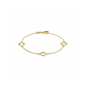 Goud armband klavertjes19 cm - 3242700