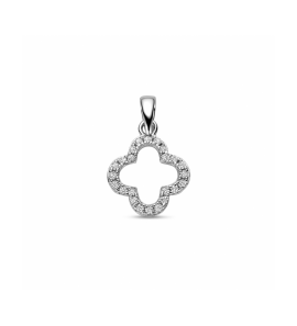 Zilver hanger zirkonia bloem 20 mm - 3242196