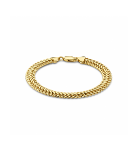 Goud armband dubbel gourmette 8 mm 19 cm - 3242068