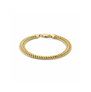 Goud armband dubbel gourmette 8 mm 19 cm - 3242068