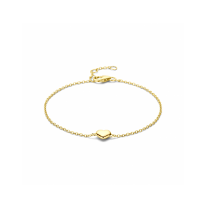 Zilver verguld armband hartje 16,5 - 17,5 - 18,5 cm 3 micron - 3242095
